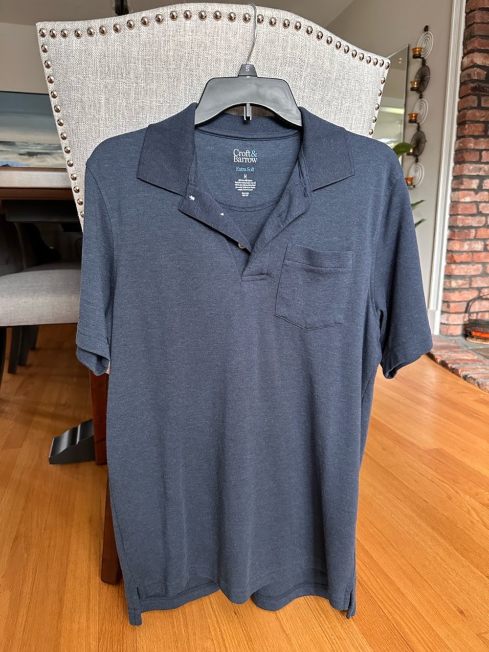croft & barrow Men's Navy Short-Sleeve Polo with Chest Pocket